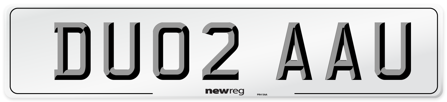 DU02 AAU Number Plate from New Reg